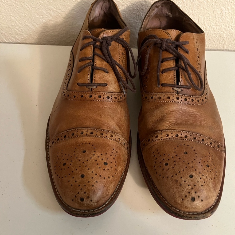 Johnston & Murphy Tan Leather Oxfords